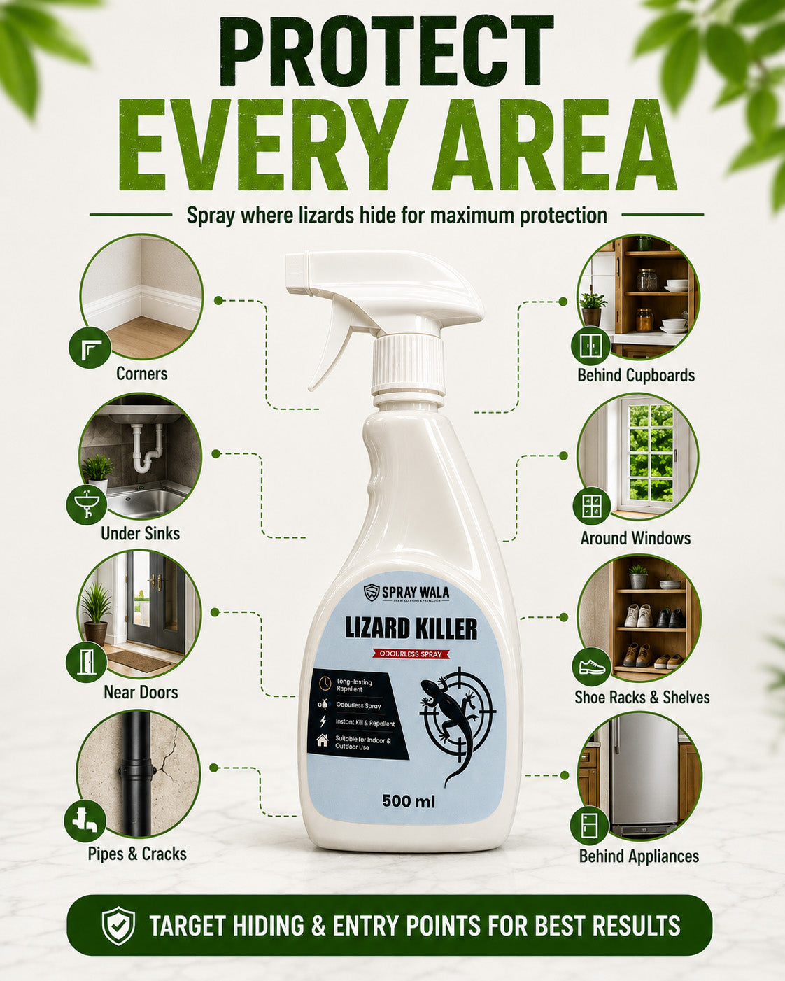 Lizard Killer Spray 500ml – Odorless, Fast-Acting Formula | SPRAYWALA