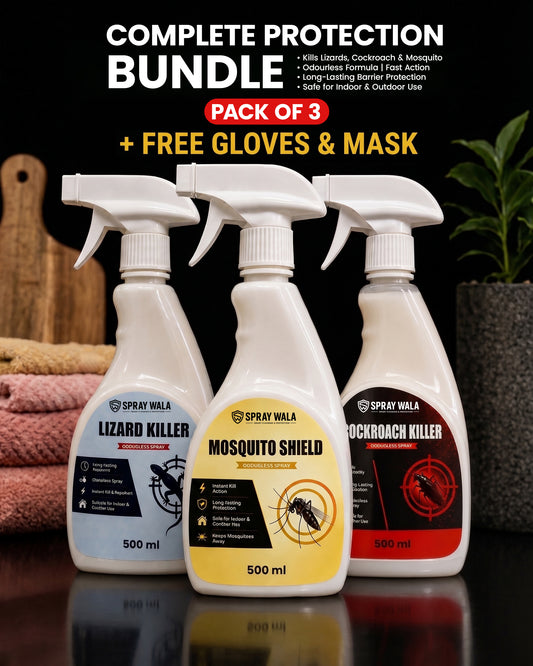 Home Guard Bundle – Pack of 3 x 500ml | Lizard, Mosquito & Cockroach Killer | SPRAYWALA