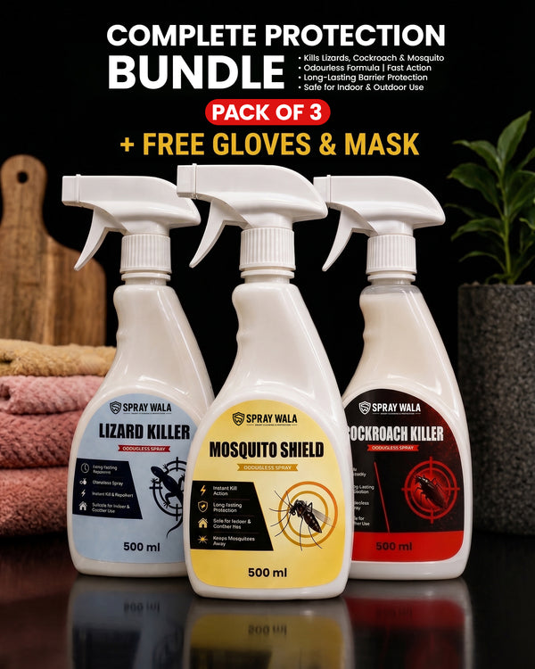 Home Guard Bundle – Pack of 3 x 500ml | Lizard, Mosquito & Cockroach Killer | SPRAYWALA