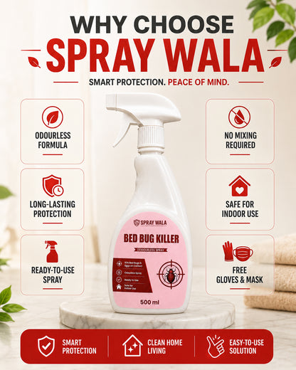 Bed Bug Killer Spray 500ml – Odorless, Fast-Acting Formula | SPRAYWALA